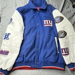 New York Giants 2 Time Super Bowl Champions  Bomber Varsity Jacket Size XL GIII